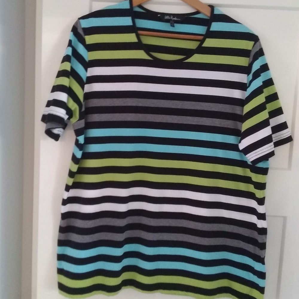 Ulla Popken striped cotton T shirt size 16/18